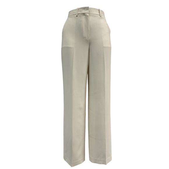 Theory Relaxed Cream Triacetate Straight Pant Size 4 - Picture 2 of 6